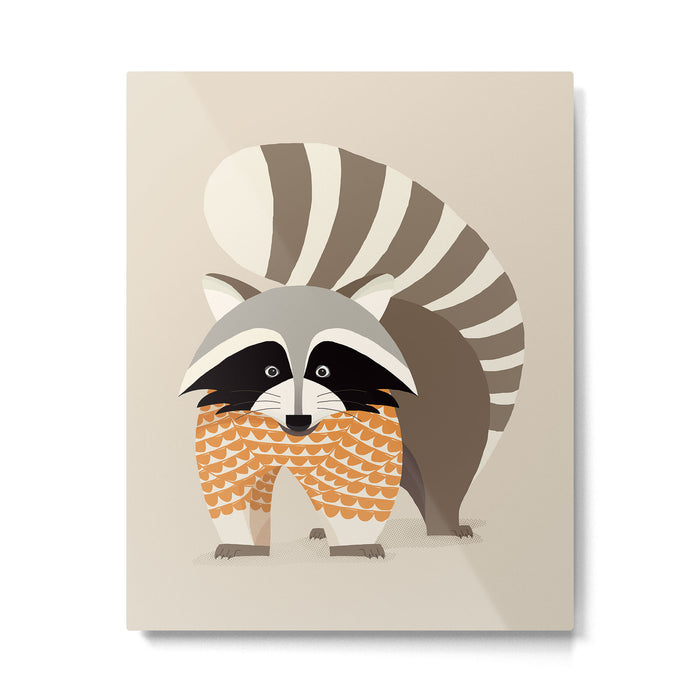 Whimsical Raccoon Metal Print Gallery Image 1