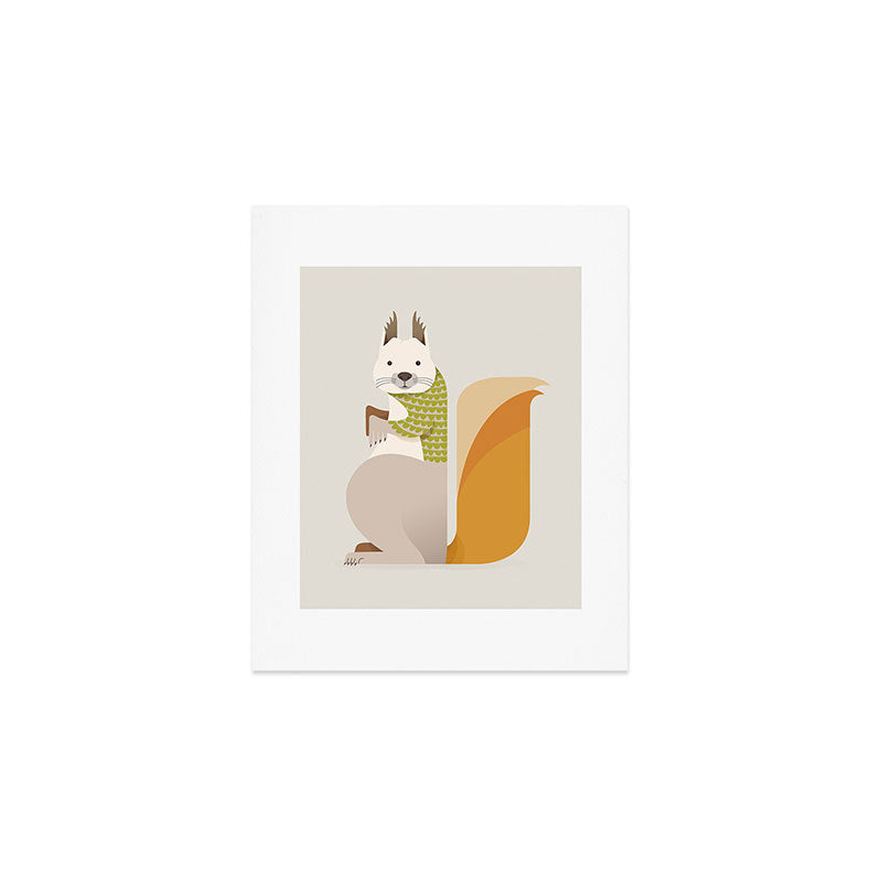 Whimsical Red Squirrel Art Print Gallery Image 1