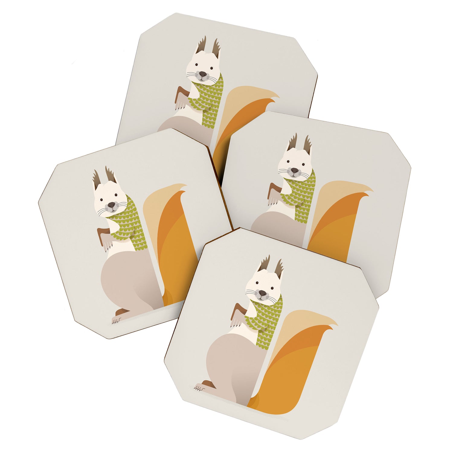 Whimsical Red Squirrel Coaster Gallery Image 1