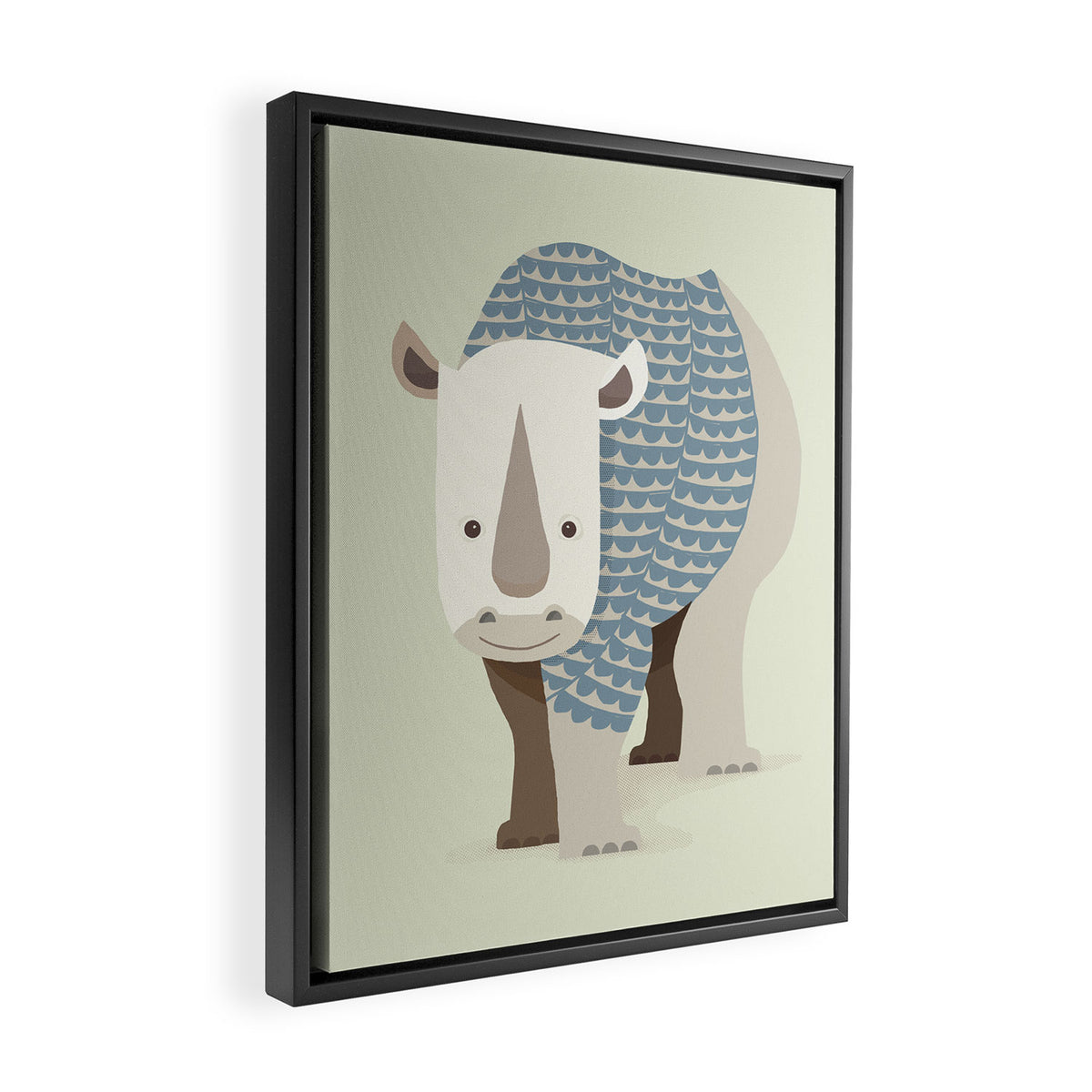 Whimsical Rhinoceros Framed Canvas Print Gallery Image 2
