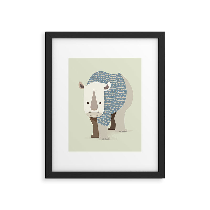 Whimsical Rhinoceros Framed Art Print Gallery Image 6