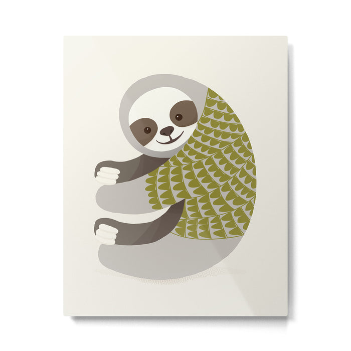 Whimsical Sloth Metal Print Gallery Image 1