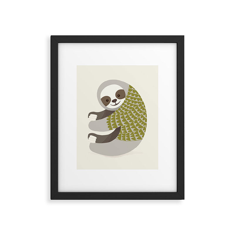 Whimsical Sloth Framed Art Print Gallery Image 6