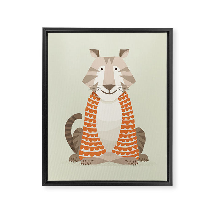 Whimsical Tiger Framed Canvas Print Gallery Image 1