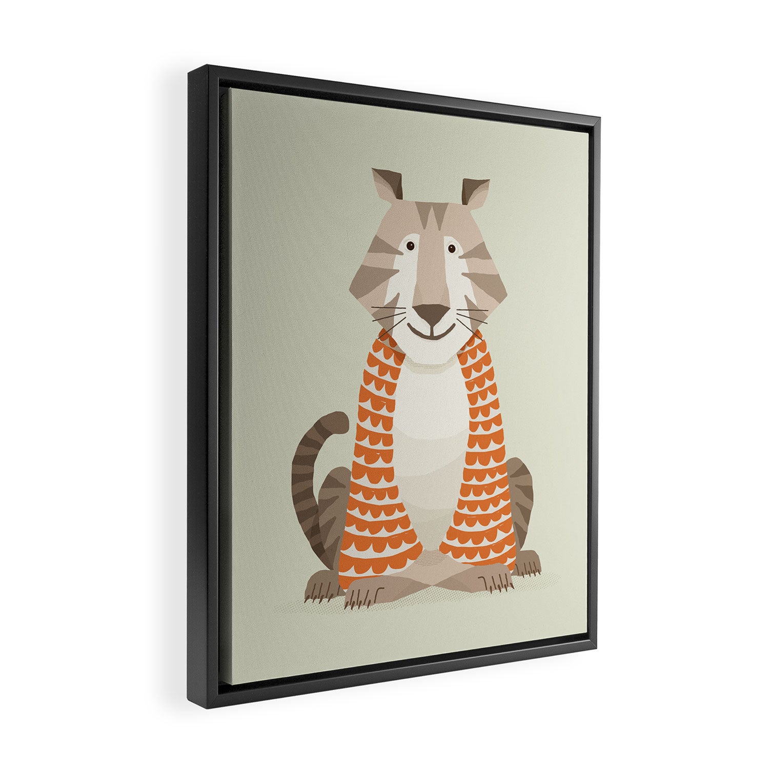 Whimsical Tiger Framed Canvas Print Gallery Image 2