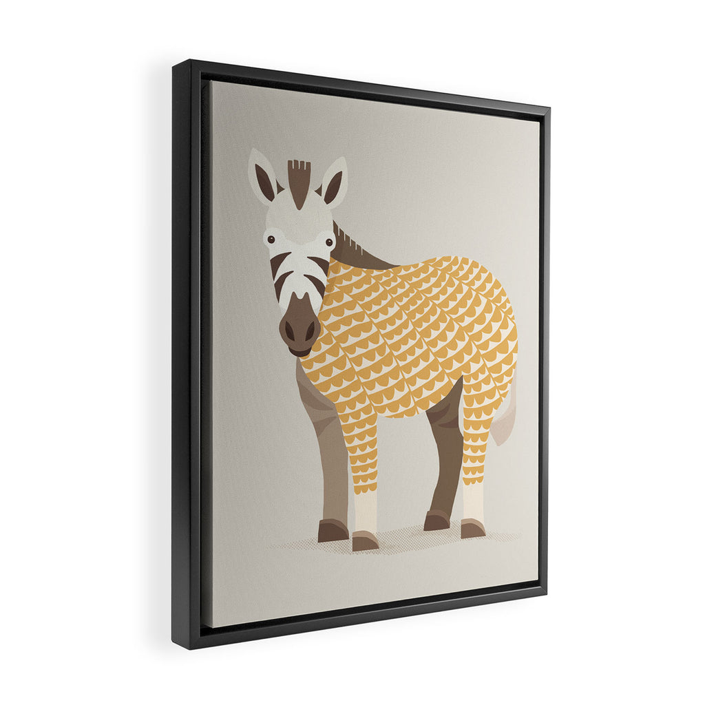 Whimsical Zebra Framed Canvas Print Gallery Image 2