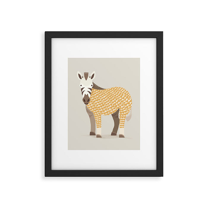 Whimsical Zebra Framed Art Print Gallery Image 1