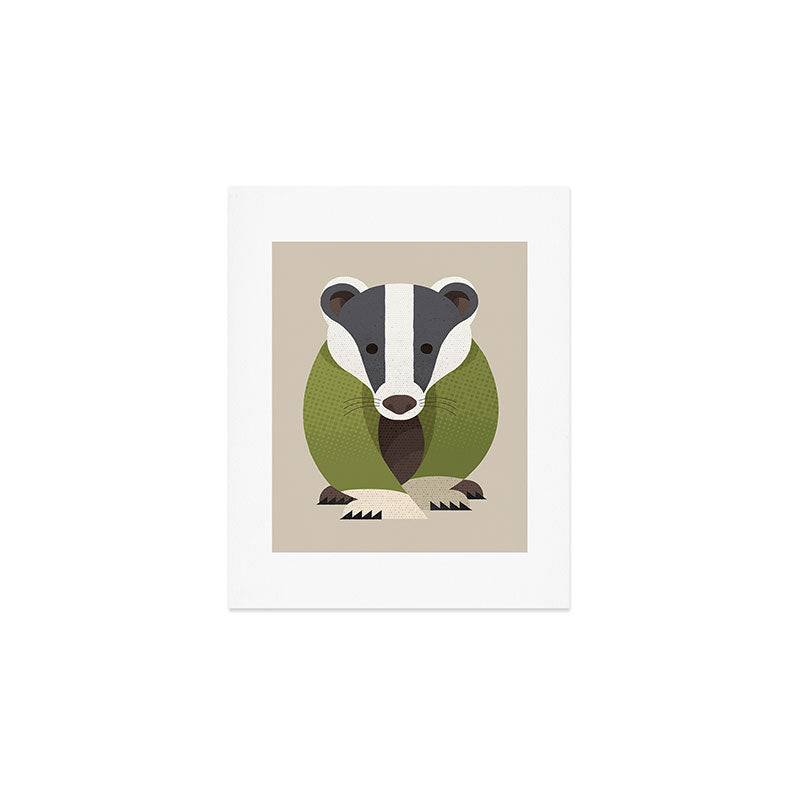 Whimsy Badger Art Print Gallery Image 1