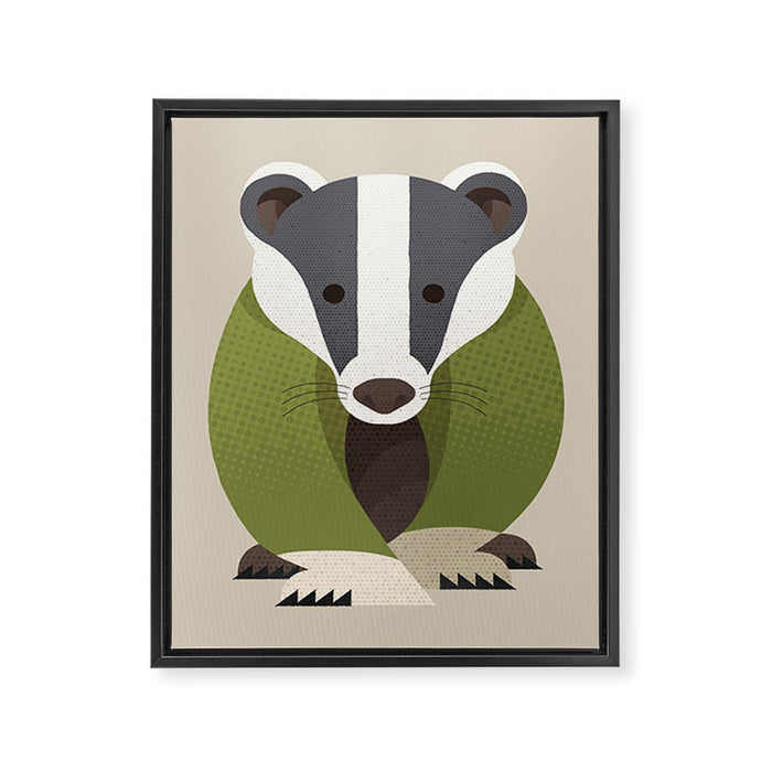 Whimsy Badger Framed Canvas Print Gallery Image 1