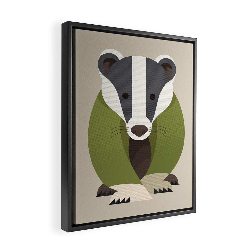 Whimsy Badger Framed Canvas Print Gallery Image 2