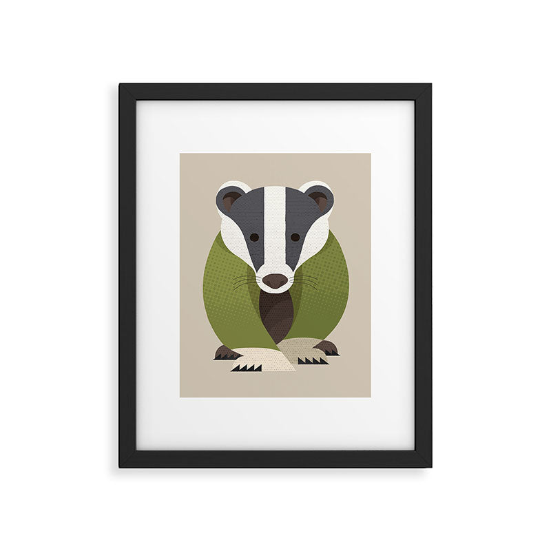 Whimsy Badger Framed Art Print Gallery Image 6