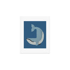 Whimsy Blue Whale Art Print Gallery Image 1