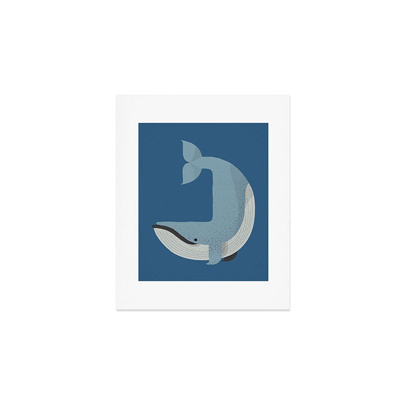 Whimsy Blue Whale Art Print Gallery Image 1