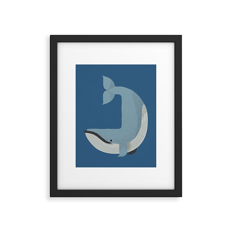 Whimsy Blue Whale Framed Art Print Gallery Image 6