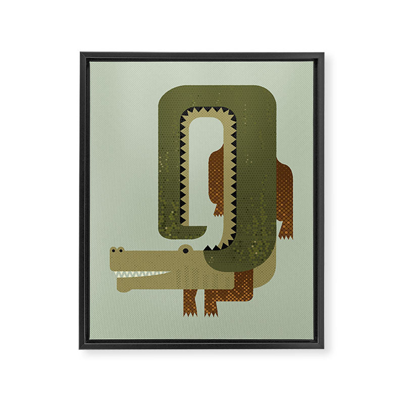 Whimsy Crocodile Framed Canvas Print Gallery Image 8