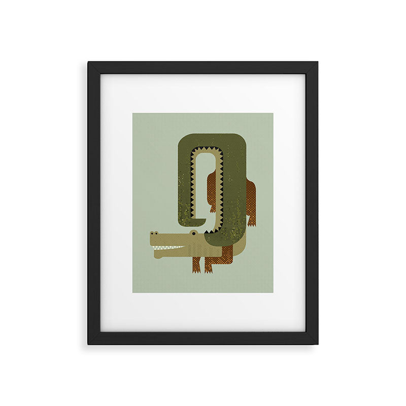 Whimsy Crocodile Framed Art Print Gallery Image 6