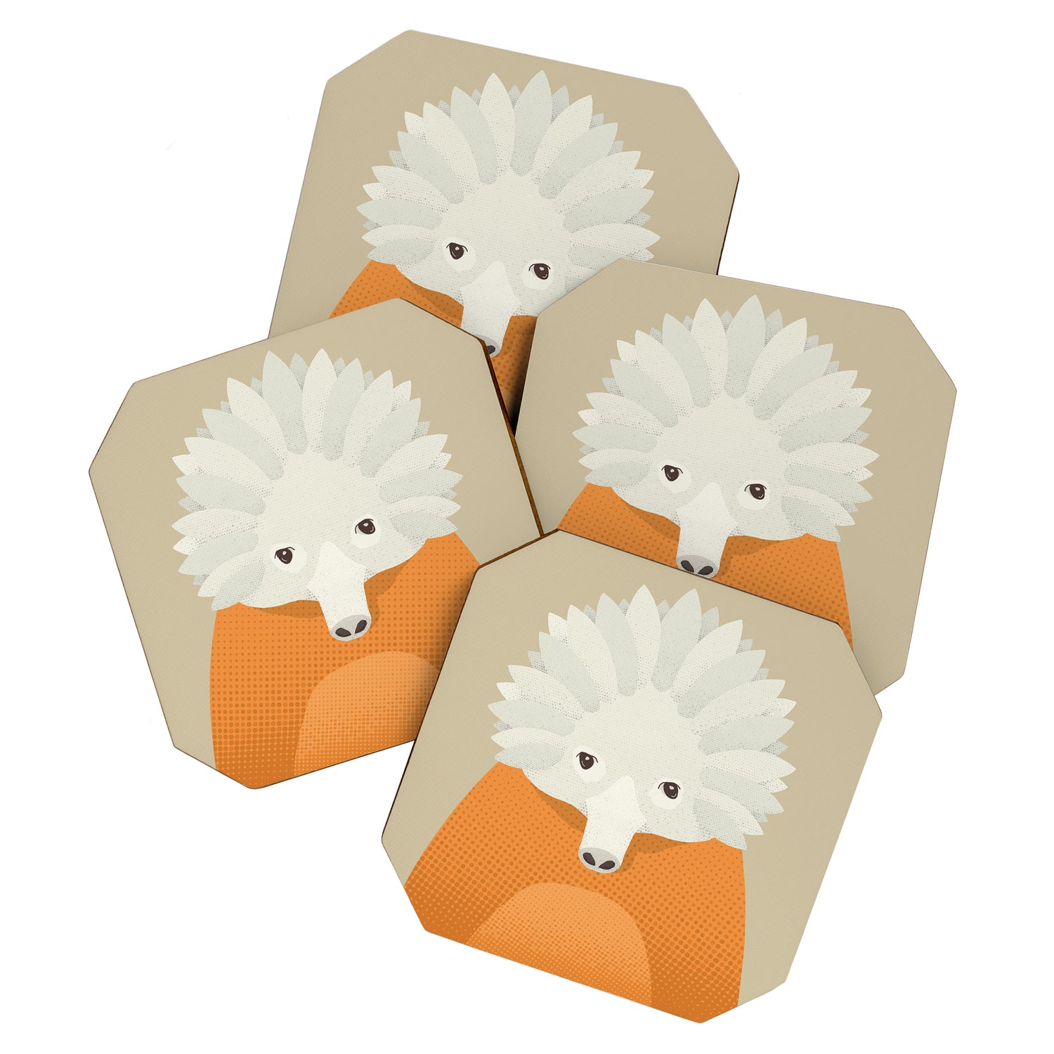 Whimsy Echidna, Animal Portrait Coaster Gallery Image 1