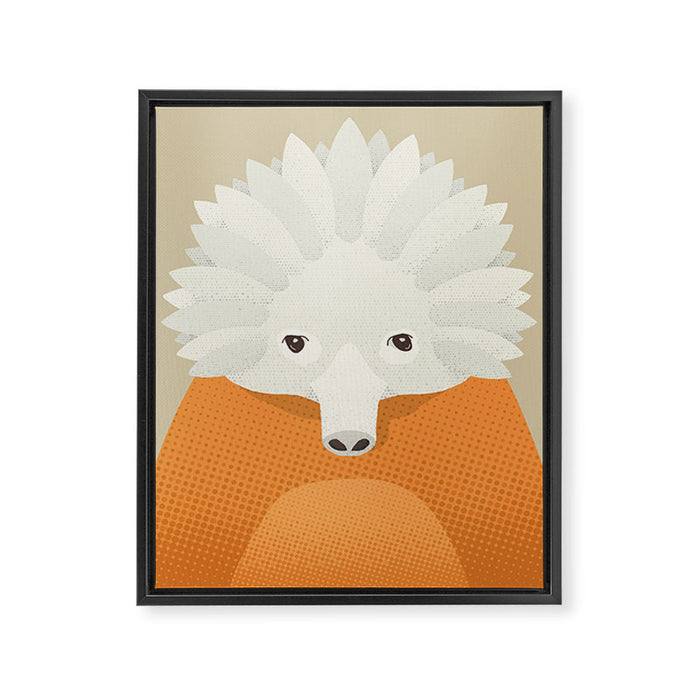 Whimsy Echidna, Animal Portrait Framed Canvas Print Gallery Image 1