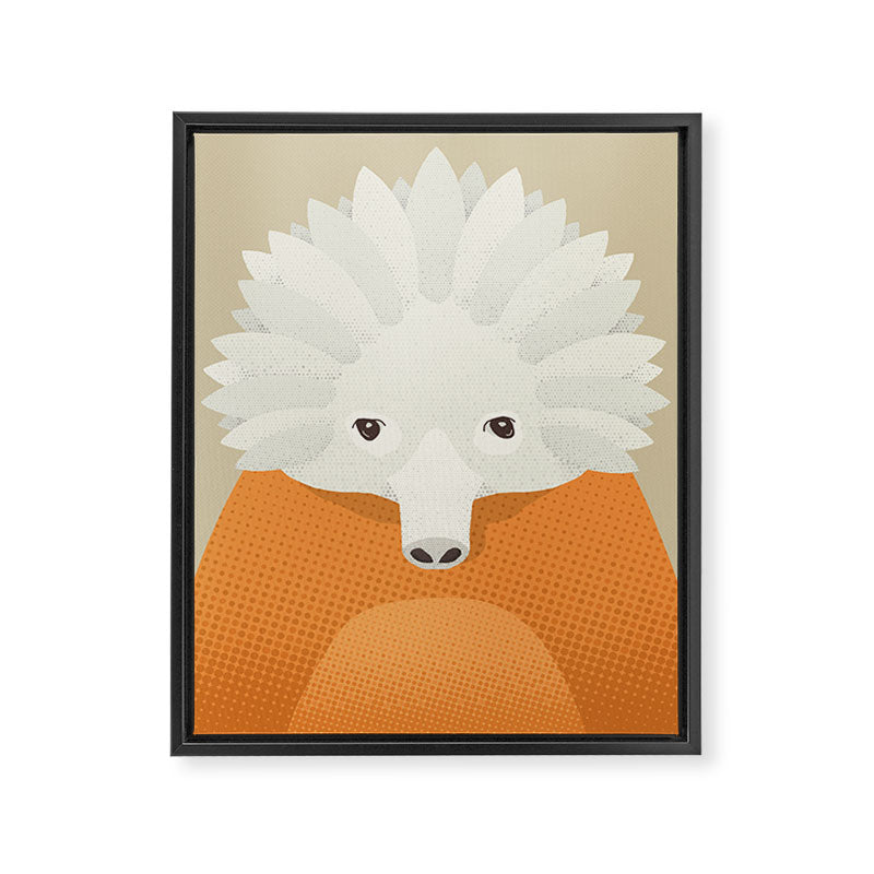 Whimsy Echidna, Animal Portrait Framed Canvas Print Gallery Image 8