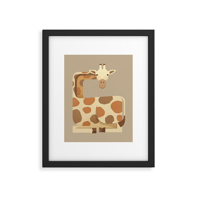 Whimsy Giraffe Framed Art Print Gallery Image 6