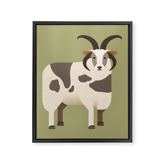 Whimsy Jacob Sheep Framed Canvas Print Gallery Image 1