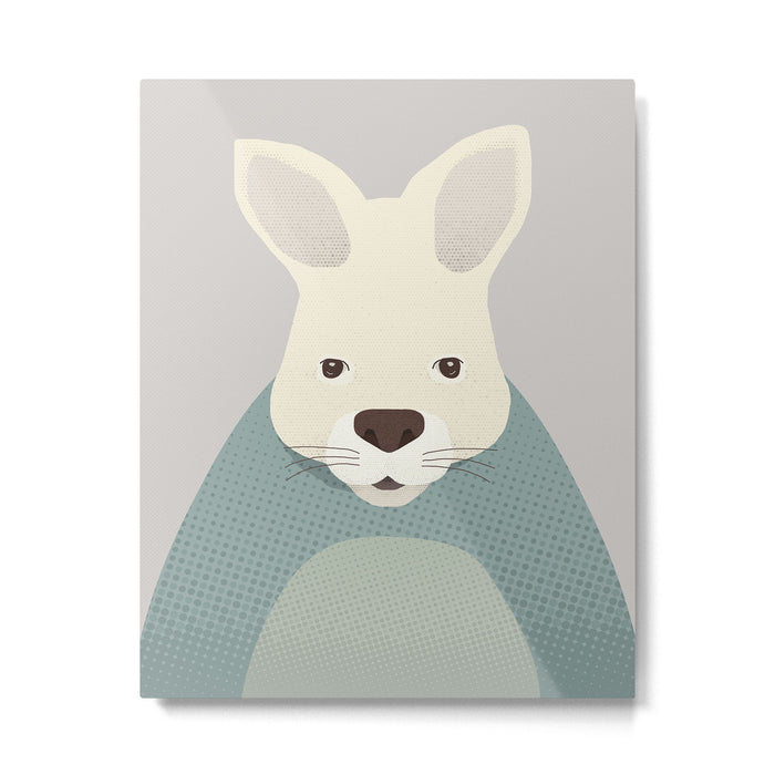 Whimsy Kangaroo, Animal Portrait Metal Print Gallery Image 1