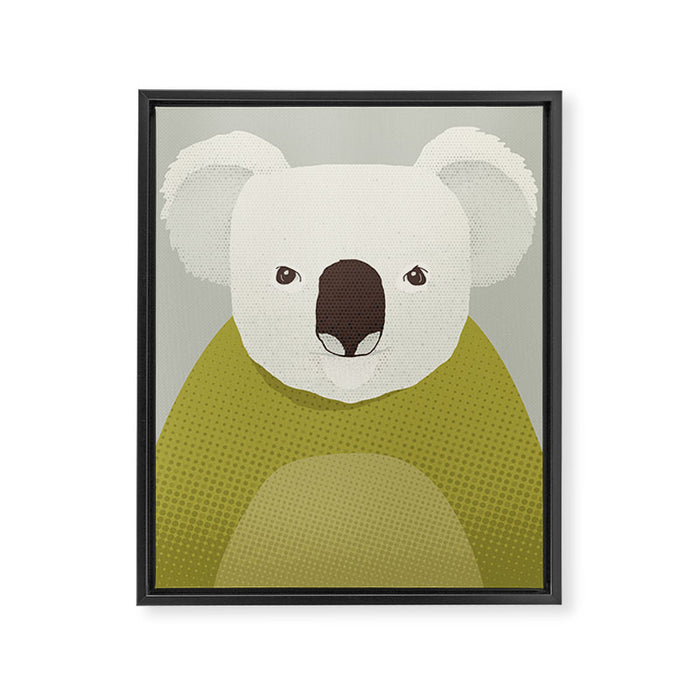 Whimsy Koala, Animal Portrait Framed Canvas Print Gallery Image 1