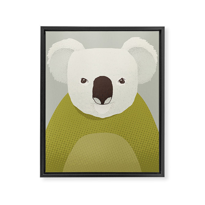 Whimsy Koala, Animal Portrait Framed Canvas Print Gallery Image 8