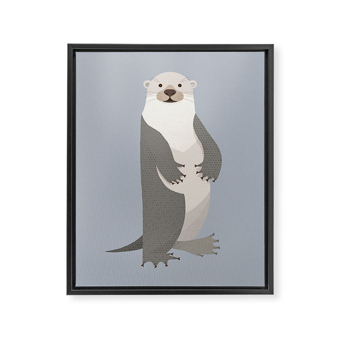 Whimsy Otter Framed Canvas Print Gallery Image 1