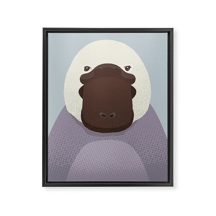 Whimsy Platypus, Animal Portrait Framed Canvas Print Gallery Image 1