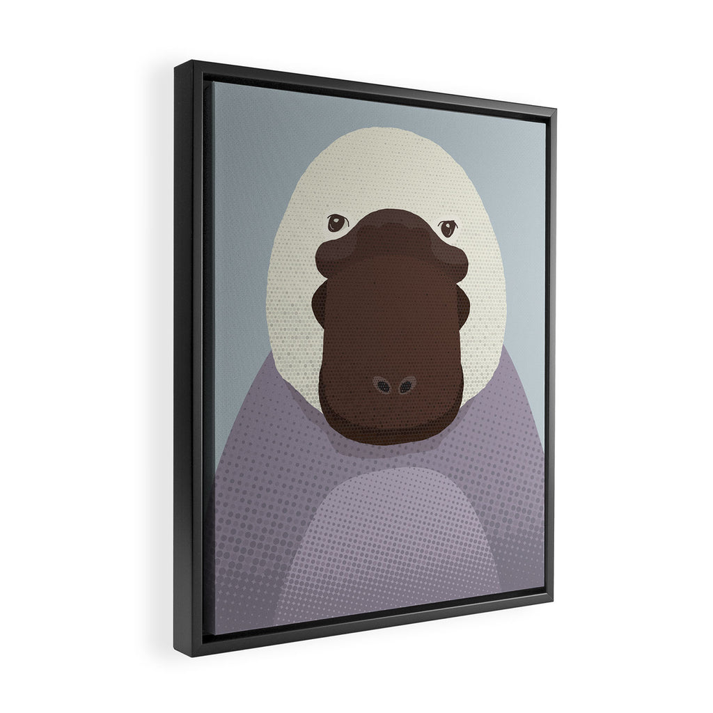 Whimsy Platypus, Animal Portrait Framed Canvas Print Gallery Image 2