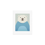 Whimsy Polar Bear, Animal Portrait Art Print Gallery Image 1