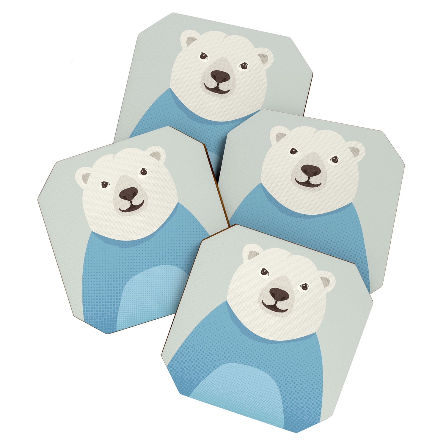 Whimsy Polar Bear, Animal Portrait Coaster Gallery Image 1