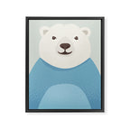 Whimsy Polar Bear, Animal Portrait Framed Canvas Print Gallery Image 8