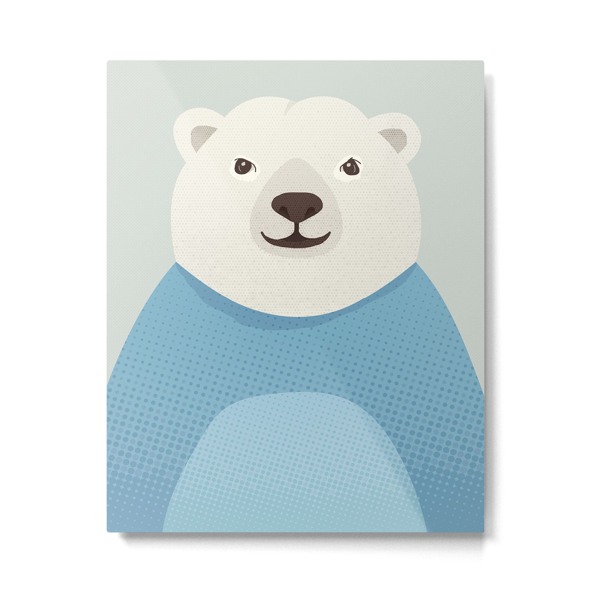 Whimsy Polar Bear, Animal Portrait Metal Print Gallery Image 6