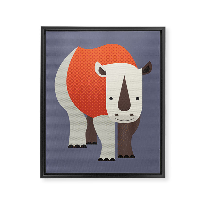 Whimsy Rhinoceros Framed Canvas Print Gallery Image 8