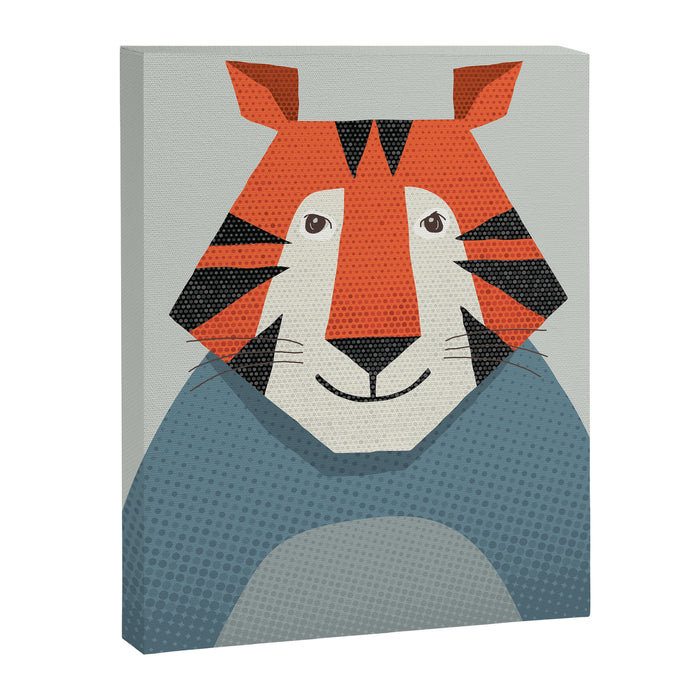 Whimsy Tiger, Animal Portrait Canvas Print Gallery Image 1