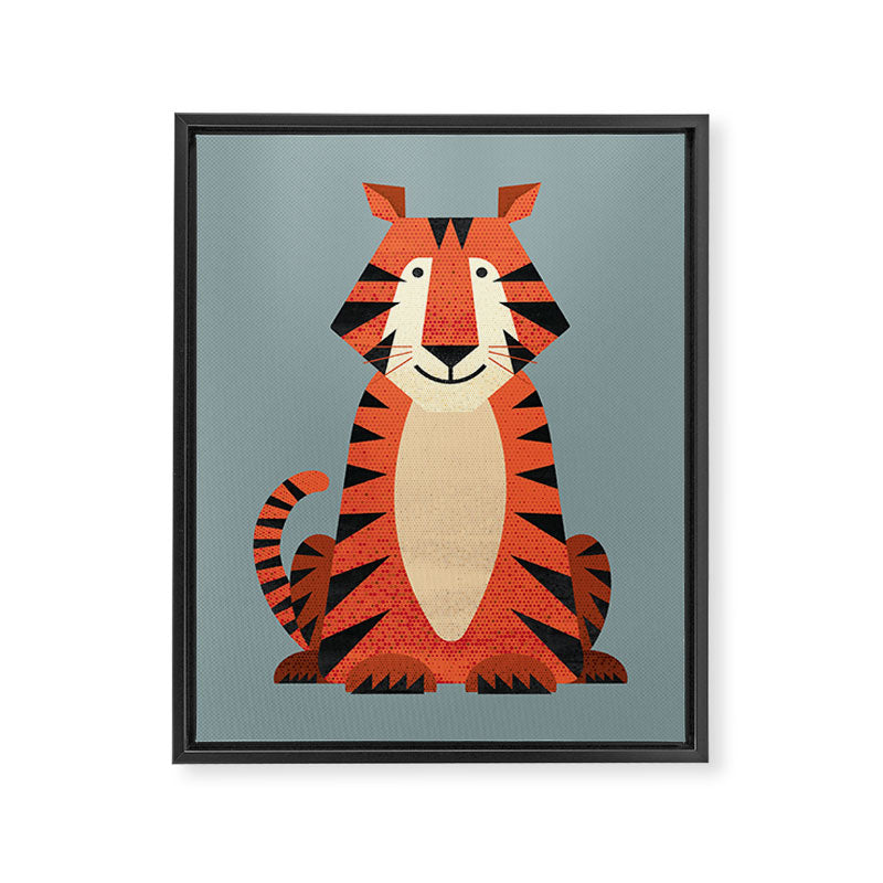 Whimsy Tiger Framed Canvas Print Gallery Image 8