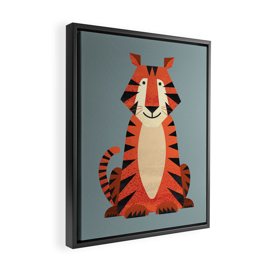 Whimsy Tiger Framed Canvas Print Gallery Image 2