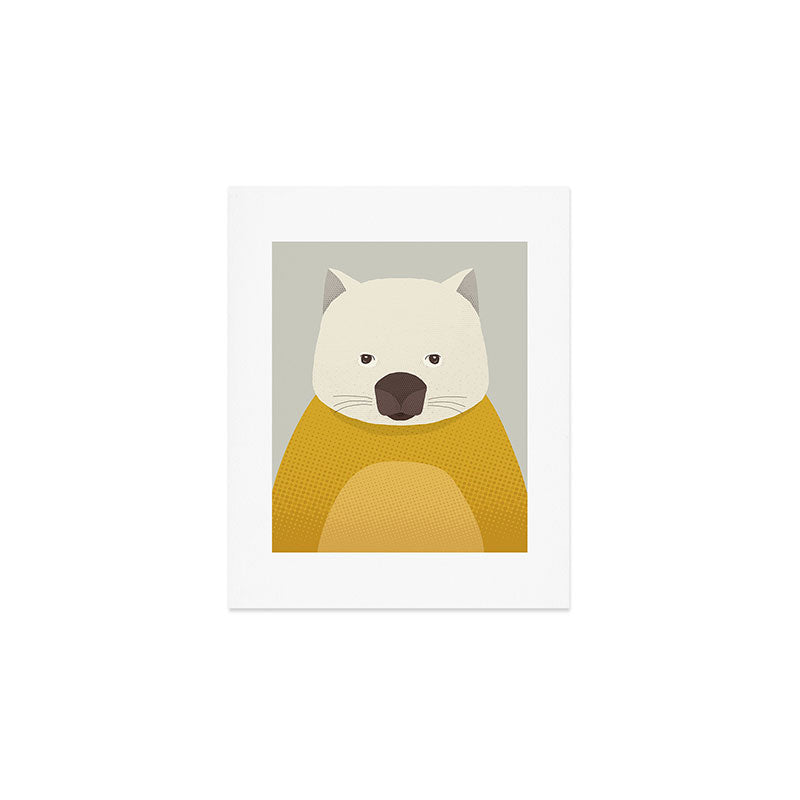 Whimsy Wombat, Animal Portrait Art Print Gallery Image 1