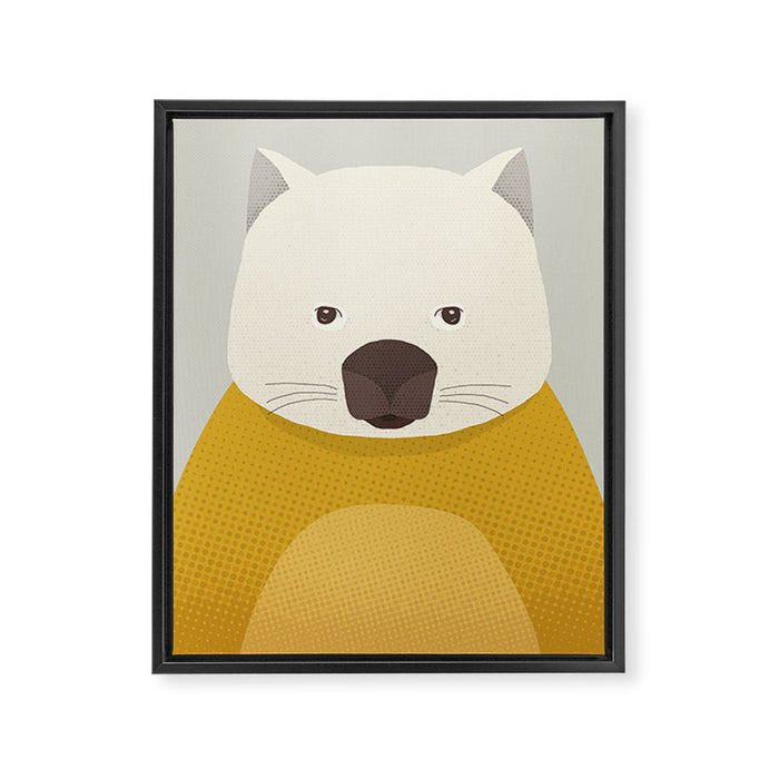 Whimsy Wombat, Animal Portrait Framed Canvas Print Gallery Image 1