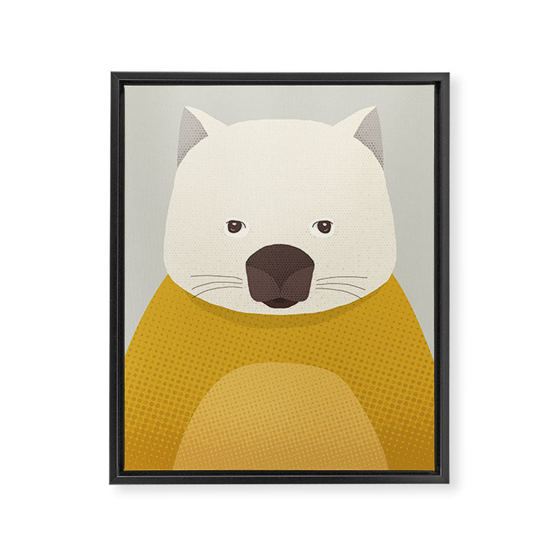 Whimsy Wombat, Animal Portrait Framed Canvas Print Gallery Image 8