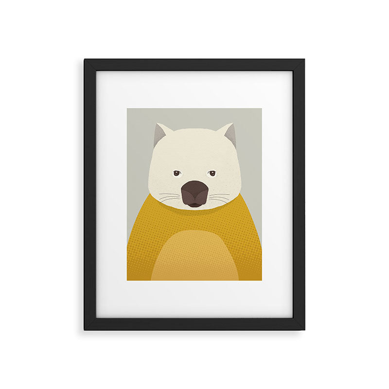 Whimsy Wombat, Animal Portrait Framed Art Print Gallery Image 6