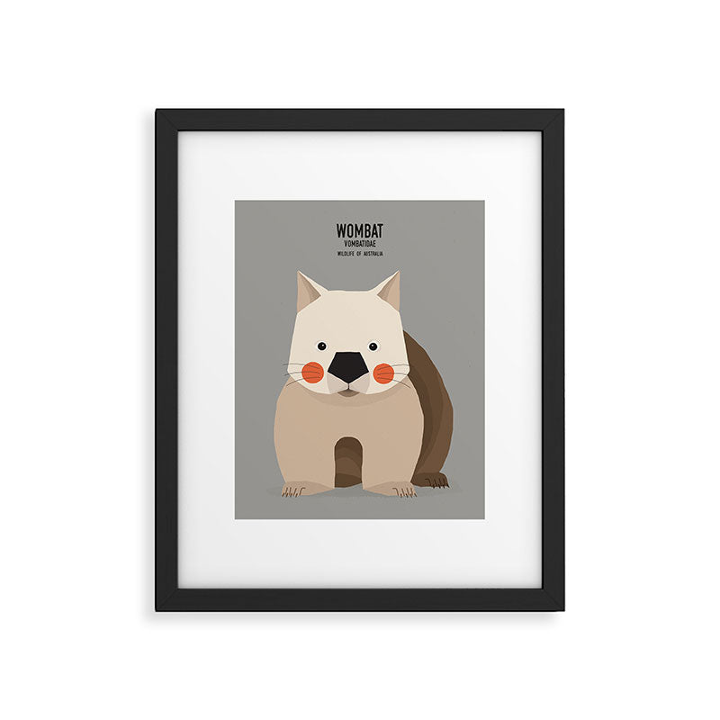 Wombat, Wildlife of Australia Framed Art Print Gallery Image 6