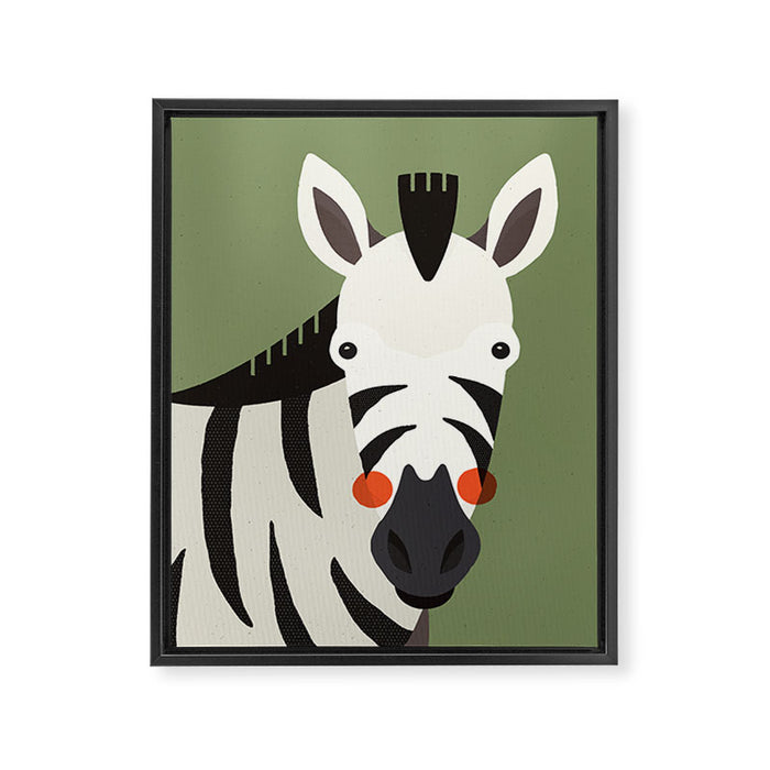 Zebra, Animal Portrait Framed Canvas Print Gallery Image 1