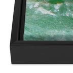 Crystalized Pale Green Quartz Slab with Copper Vein Framed Canvas Print Gallery Image 3