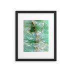 Crystalized Pale Green Quartz Slab with Copper Vein Framed Art Print Gallery Image 6
