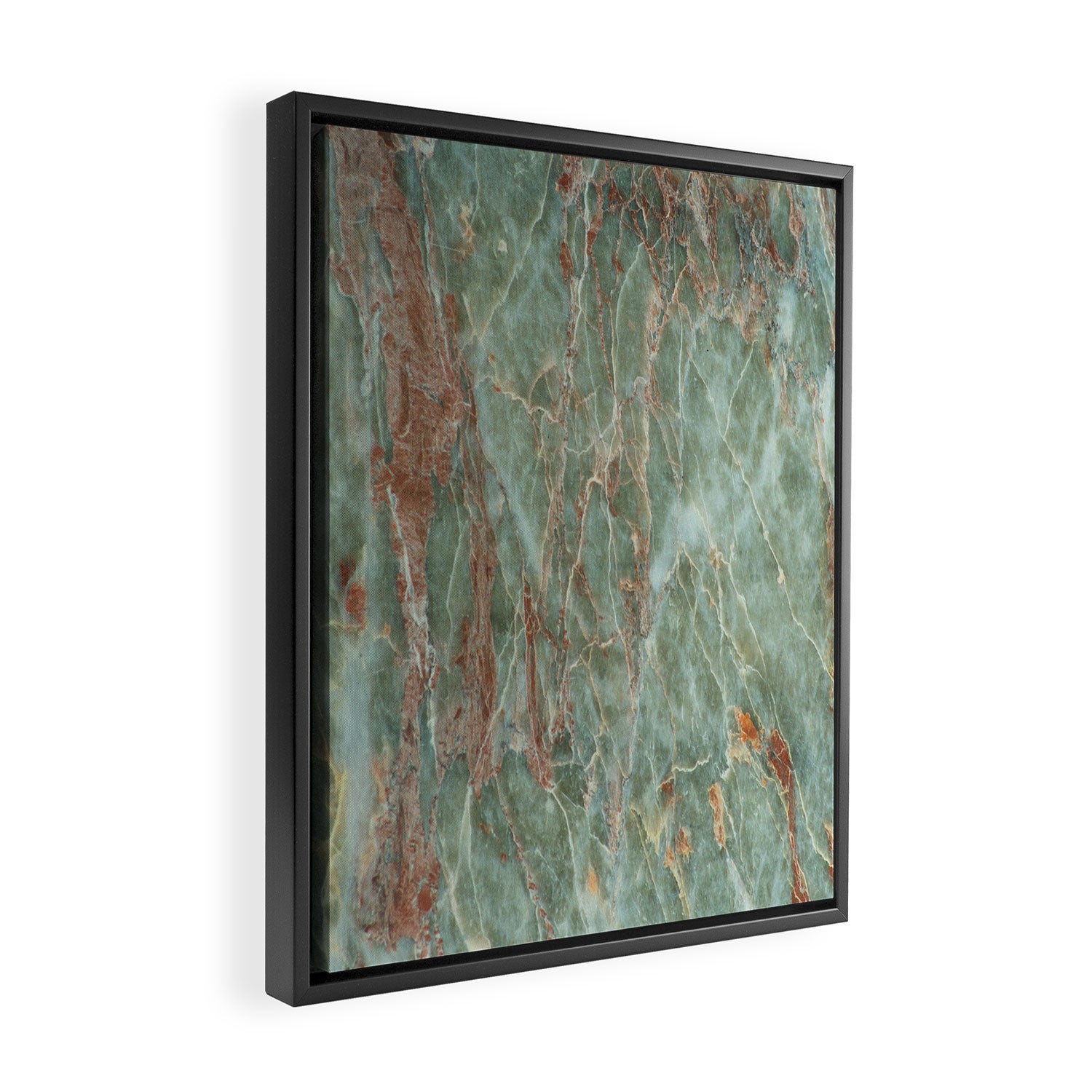 Sage and Rust Marble Framed Canvas Print Gallery Image 2