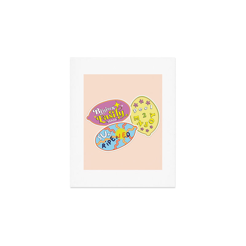 fruit stickers  Art Print