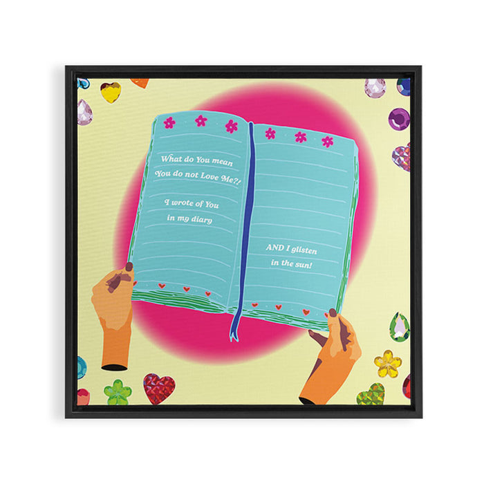 in my diary Framed Canvas Print Gallery Image 1
